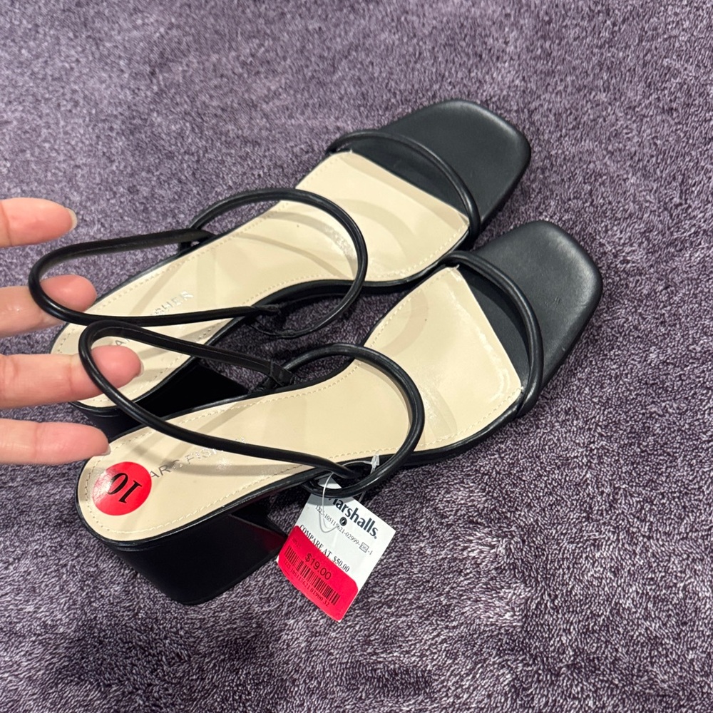 Marc Fisher Black Strappy Heels